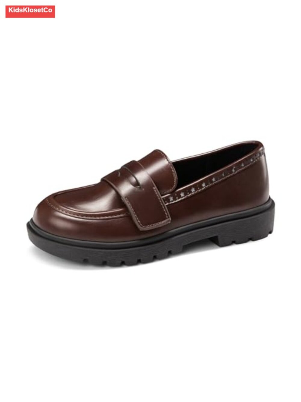 Kids Loafers Boys Girls Dress Shoes Chunky Platform Slip On Flats School Church